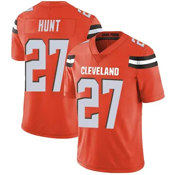 Limited Men's Kareem Hunt Gray Jersey - #27 Football Cleveland Browns 100th  Season Inverted Legend Size 40/M