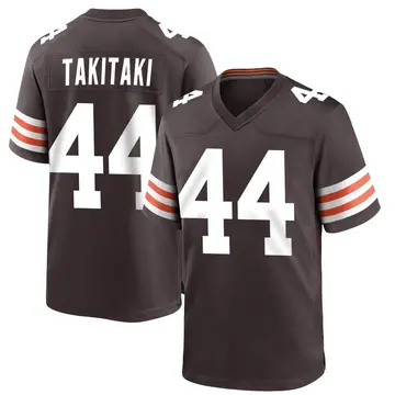 Game Men's Sione Takitaki White Road Jersey - #44 Football Cleveland Browns  Size 40/M