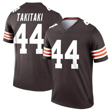 Limited Men's Sione Takitaki Brown Jersey - #44 Football Cleveland Browns  Rush Vapor Untouchable