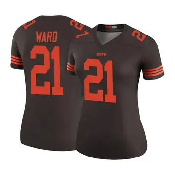 Limited Youth Denzel Ward Brown Jersey - #21 Football Cleveland Browns Rush  Vapor Untouchable Size S(10-12)