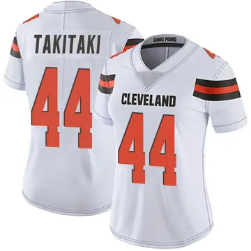 2019 Cleveland Browns Sione Takitaki #44 Game Issued White Practice Jersey  46 76